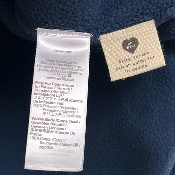 NWT Madewell (Re)sourced Sherpa Zip-Front Jacket in Navy Blue - Picture 10 of 10